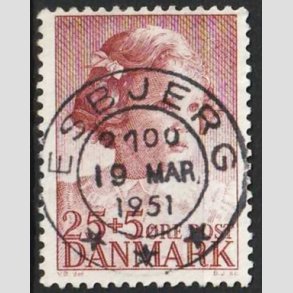 FRIMRKER DANMARK | 1950 - AFA 325 - Prinsesse Anne-Marie - 25 + 5 re brunrd - Pragt Stemplet 