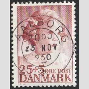 FRIMRKER DANMARK | 1950 - AFA 325 - Prinsesse Anne-Marie - 25 + 5 re brunrd - Pragt Stemplet 