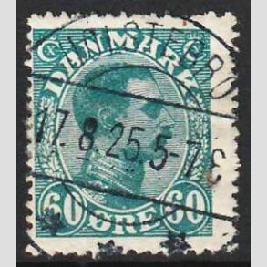 FRIMRKER DANMARK | 1921-22 - AFA 130 - Chr. X 60 re blgrn - Lux Stemplet Holstebro