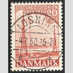 FRIM�RKER DANMARK | 1950 - AFA 317 - Statsradiofonien 25 �r - 20 �re r�d - Lux Stemplet L�sning