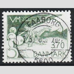 FRIM�RKER DANMARK | 1984 - AFA 797 - WM i billard - 3,70 Kr. gr�n - Pragt Stemplet
