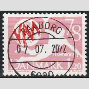 FRIM�RKER DANMARK | 1978 - AFA 651 - WM i h�ndbold - 1,20 Kr. r�d - Pragt Stemplet