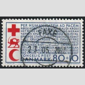FRIMRKER DANMARK | 1966 - AFA 442F - Dansk Rde Kors - 80 + 10 re bl/rd - Lux Stemplet