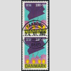 FRIMRKER DANMARK | 1985 - AFA 831 - 40-ret for befrielsen - 2,80 + 50 re Kr. - Pragt Stemplet