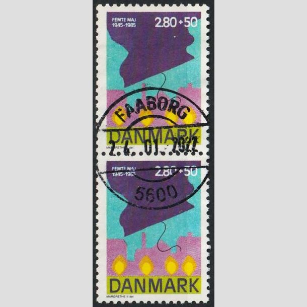 FRIMRKER DANMARK | 1985 - AFA 831 - 40-ret for befrielsen - 2,80 + 50 re Kr. - Pragt Stemplet