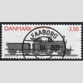 FRIM�RKER DANMARK | 1991 - AFA 986 - Lokomotiver - 3,50 Kr. r�d/sort - Pragt Stemplet