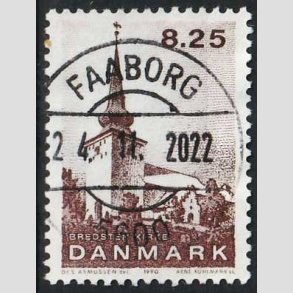 FRIMRKER DANMARK | 1990 - AFA 976 - Jyske landsbykirker - 8,25 Kr. brun - Lux Stemplet