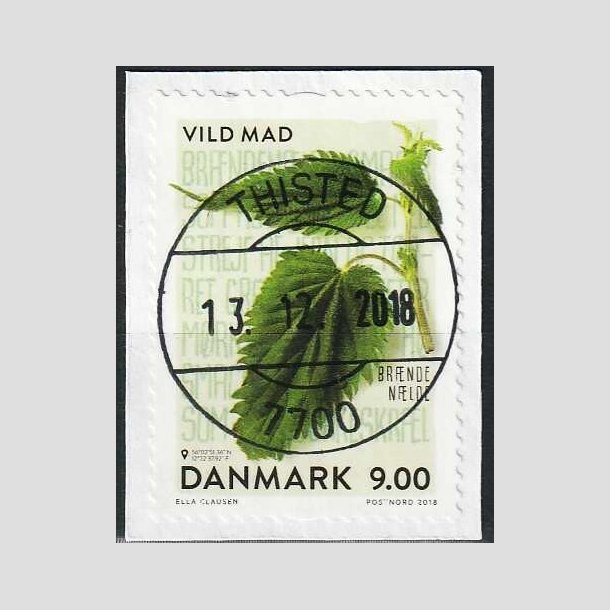 FRIMRKER DANMARK | 2018 - AFA 1941 - Vild mad. - 9,00 kr. flerfarvet - Pragt Stemplet 