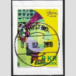 FRIM�RKER DANMARK | 2018 - AFA 1923 - Bj�rn Wiinblad - 9,00 kr. flerfarvet p� klip - Pragt Stemplet 