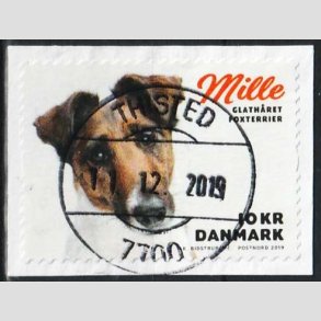 FRIM�RKER DANMARK | 2019 - AFA 1975 - Min hund. - 10,00 kr. flerfarvet - Pragt Stemplet 
