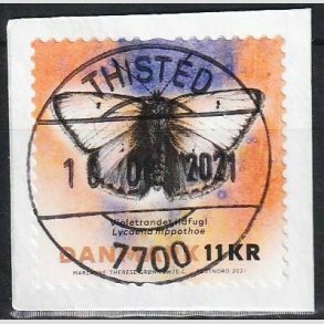 FRIM�RKER DANMARK | 2021 - AFA 2039 - Sommerfugle - 11,00 kr. flerfarvet - Pragt Stemplet