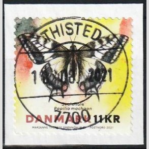 FRIM�RKER DANMARK | 2021 - AFA 2038 - Sommerfugle - 11,00 kr. flerfarvet - Pragt Stemplet