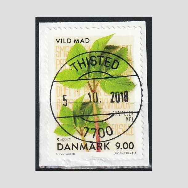 FRIMRKER DANMARK | 2018 - AFA 1944 - Vild mad. - 9,00 kr. flerfarvet - Pragt Stemplet 