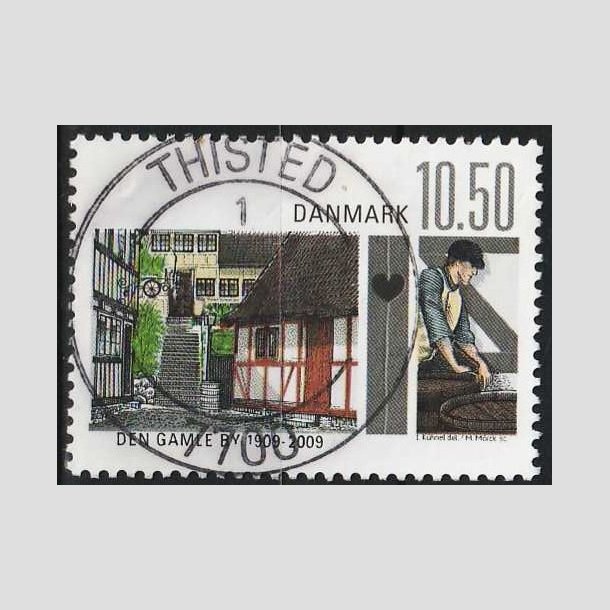 FRIMRKER DANMARK | 2009 - AFA 1566 - Den gamle by - 10,50 Kr. flerfarvet - Pragt Stemplet