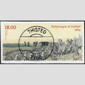 FRIM�RKER DANMARK | 2014 - AFA 1771 - Dybb�l 1864 - 18,00 Kr. flerfarvet - Pragt Stemplet