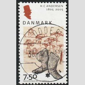 FRIM�RKER DANMARK | 2005 - AFA 1425 - H.C. Andersen - 7,50 Kr. Rejsest�vler - Pragt Stemplet