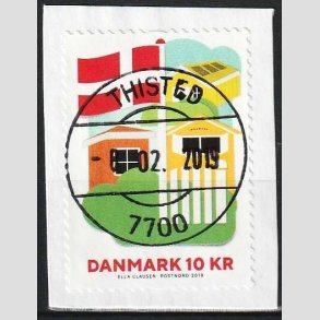 FRIM�RKER DANMARK | 2019 - AFA 1954 - 800-�ret for Dannebrog. - 10,00 kr. - Pragt Stemplet
