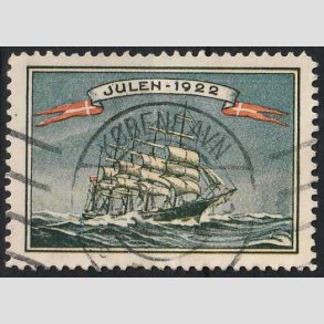 JULEM�RKER DANMARK | 1922 - Skoleskibet K�benhavn - Lux Stemplet