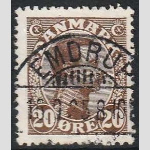 FRIMRKER DANMARK | 1921-22 - AFA 125 - Chr. X 20 re brun - Lux Stemplet 