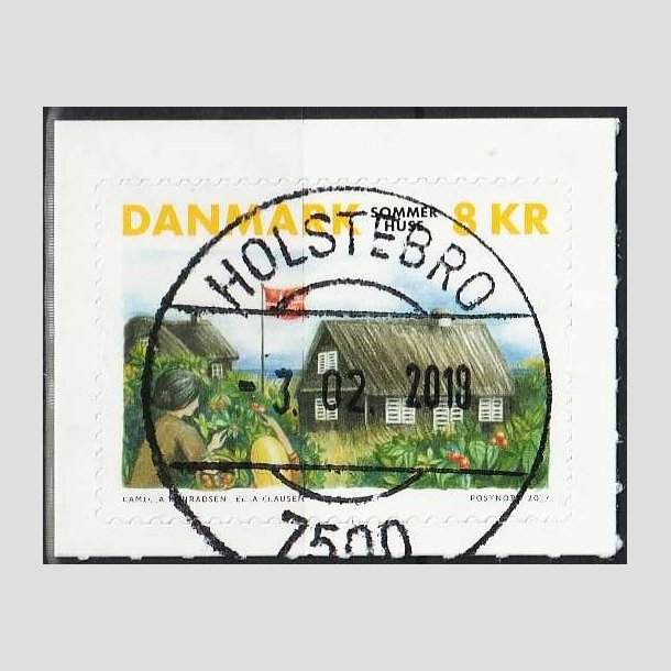 FRIMRKER DANMARK | 2017 - AFA 1911 - Sommerhuse - 8,00 kr. - Pragt Stemplet Holstebro