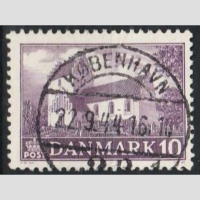 FRIM�RKER DANMARK | 1944 - AFA 285 - Landsbykirker - 10 �re violet - Pragt Stemplet