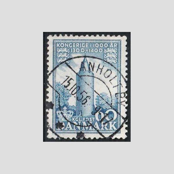 FRIMRKER DANMARK | 1953-56 - AFA 350 - Kongeriget 1000 r - 60 re bl - Pragt Stemplet Anholt By