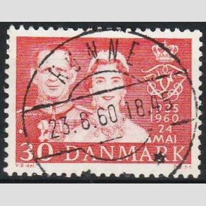 FRIM�RKER DANMARK | 1960 - AFA 384 - S�lvbryllup - 30 �re r�d - Pragt Stemplet R�nne
