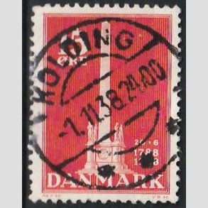 FRIM�RKER DANMARK | 1938 - AFA 244 - Stavnsb�ndet 15 �re r�d - Lux Stemplet Kolding