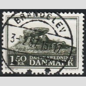 FRIM�RKER DANMARK | 1966 - AFA 451 - Fredningsserie - 1,50 Kr. sortgr�n - Pragt Stemplet Brandelev