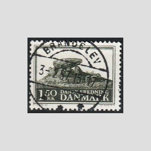 FRIMRKER DANMARK | 1966 - AFA 451 - Fredningsserie - 1,50 Kr. sortgrn - Pragt Stemplet Brandelev