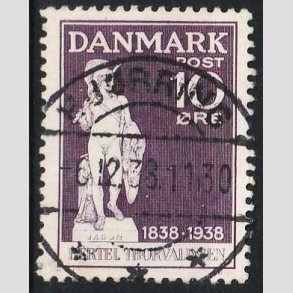 FRIM�RKER DANMARK | 1938 - AFA 250 - Thorvaldsen 10 �re violet - Lux Stemplet Hj�rring