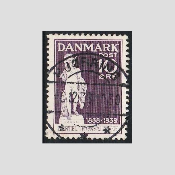 FRIMRKER DANMARK | 1938 - AFA 250 - Thorvaldsen 10 re violet - Lux Stemplet Hjrring