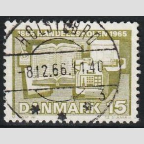 FRIM�RKER DANMARK | 1965 - AFA 429 - �rhus Handelsskole 100 �r - 15 �re olivgr�n - Lux Stemplet