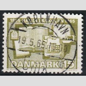 FRIM�RKER DANMARK | 1965 - AFA 429 - �rhus Handelsskole 100 �r - 15 �re olivgr�n - Lux Stemplet