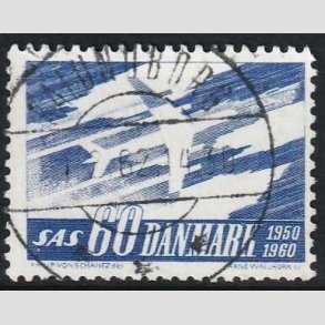 FRIM�RKER DANMARK | 1961 - AFA 391 - SAS 10 �rs jubil�um - 60 �re bl� - Lux Stemplet Kalundborg