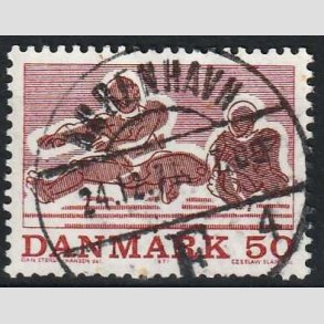 FRIM�RKER DANMARK | 1971 - AFA 517 - Sportsudgave - 50 �re r�d/r�dbrun - Lux Stemplet