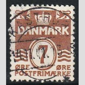 FRIM�RKER DANMARK | 1940 - AFA 255 - B�lgelinie 7 �re brun - Lux Stemplet Kastrup
