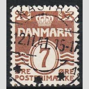 FRIM�RKER DANMARK | 1940 - AFA 255 - B�lgelinie 7 �re brun - Lux Stemplet Kastrup