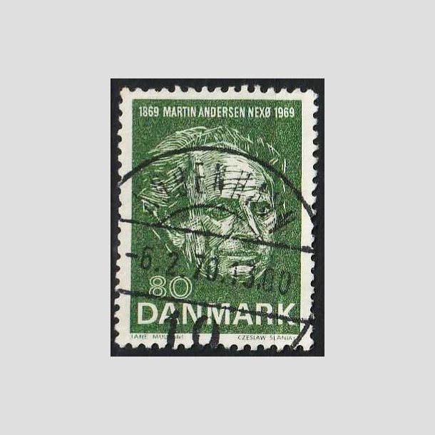 FRIMRKER DANMARK | 1969 - AFA 485 - Martin Andersen Nex - 80 re grn - Pragt Stemplet Kbenhavn