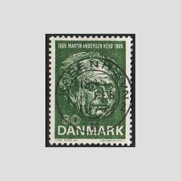 FRIMRKER DANMARK | 1969 - AFA 485 - Martin Andersen Nex - 80 re grn - Pragt Stemplet Kbenhavn