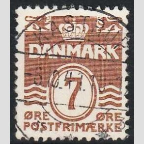 FRIM�RKER DANMARK | 1940 - AFA 255 - B�lgelinie 7 �re brun - Lux Stemplet Kastrup