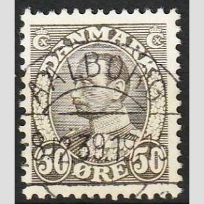 FRIMRKER DANMARK | 1934 - AFA 209 - Chr. X 50 re gr - Lux Stemplet