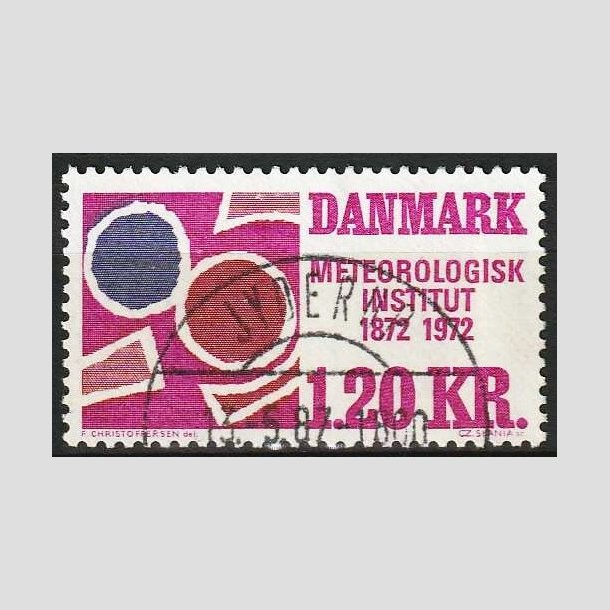 FRIMRKER DANMARK | 1972 - AFA 523 - Meterologisk Institut 100 r - 1,20 Kr. - Lux Stemplet 