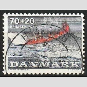 FRIMRKER DANMARK | 1973 - AFA 549 - Heimay vulkanudbrud - 70 + 20 re bl/gr/rd - Lux Stemplet