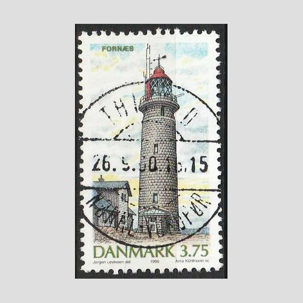 FRIMRKER DANMARK | 1996 - AFA 1124 - Danske Fyrtrne - 3,75 Kr. flerfarvet - Pragt Stemplet