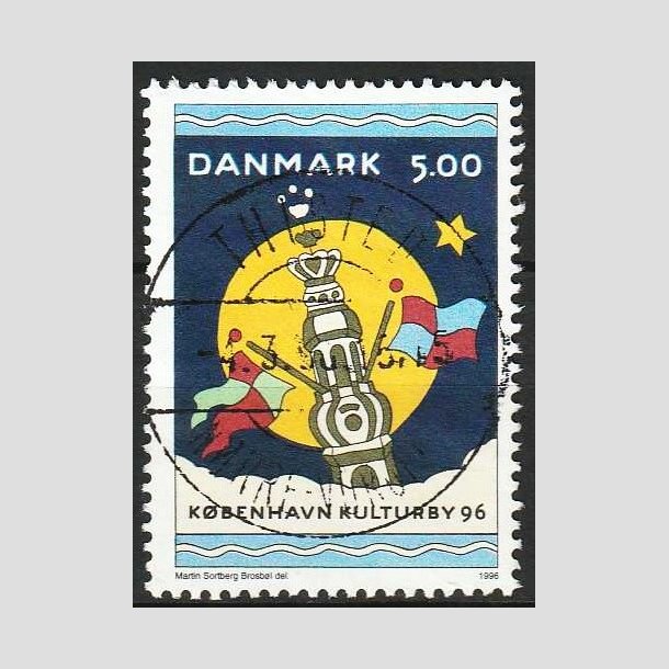 FRIMRKER DANMARK | 1996 - AFA 1108 - Kbenhavn Kulturby 96 - 5,00 Kr. flerfarvet - Pragt Stemplet