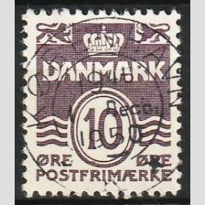 FRIM�RKER DANMARK | 1938 - AFA 248b - B�lgelinie 10 �re gr�violet type II - Lux Stemplet