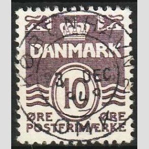 FRIM�RKER DANMARK | 1938 - AFA 248b - B�lgelinie 10 �re gr�violet type II - Lux Stemplet