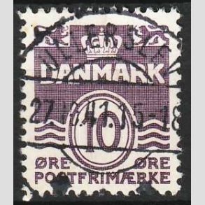 FRIM�RKER DANMARK | 1938 - AFA 248 - B�lgelinie 10 �re violet type II - Lux Stemplet Ullerslev