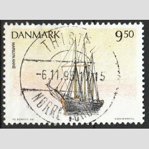 FRIM�RKER DANMARK | 1993 - AFA 1048 - Sejlskibe - 9,50 Kr. flerfarvet - Pragt Stemplet